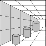 Optical illusion showing monocular depth